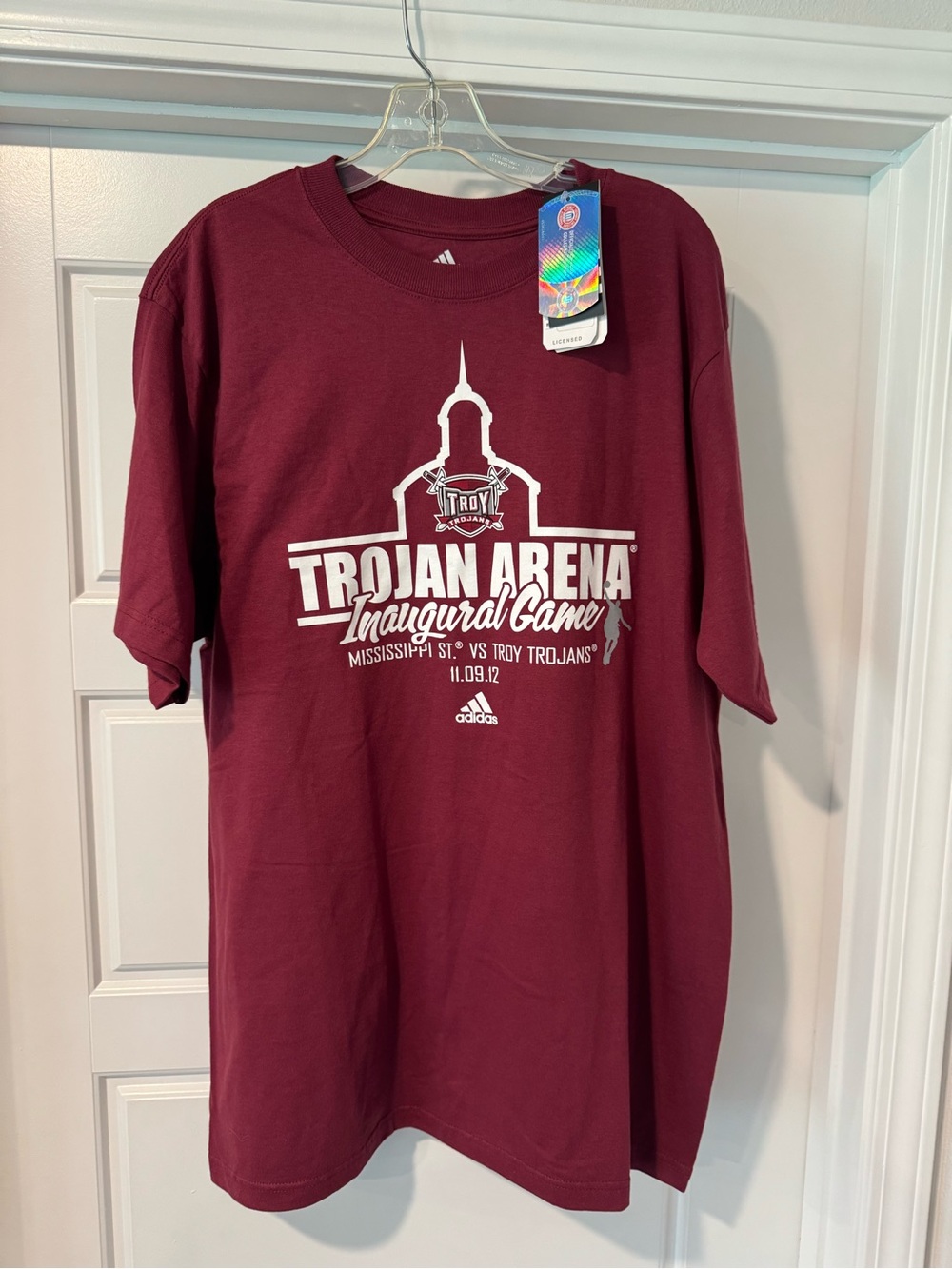 adidas Maroon Trojan Arena Inaugural Game Short Sleeve Tee